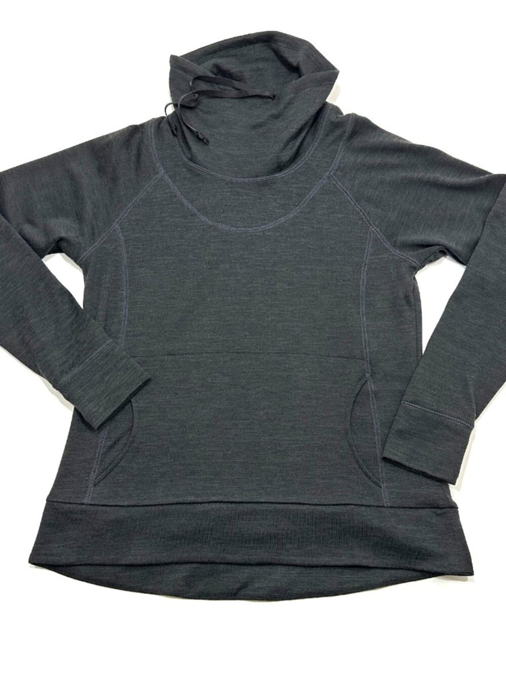 Kuhl Womens Lea Lightweight Sweatshirt L Burgundy Pullover Cowl Neck Thumb Holes